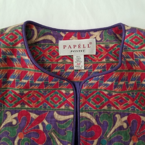 Vintage Crop Top 55% Linen Size 4P - Picture 3 of 11